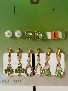 NWT Assortment of Irish-themed Huggie and Stud Earrings